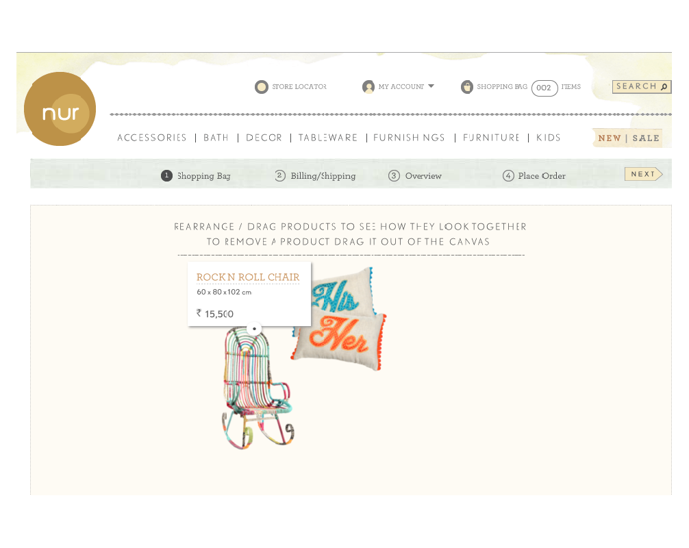 interactive ecommerce shopping cart